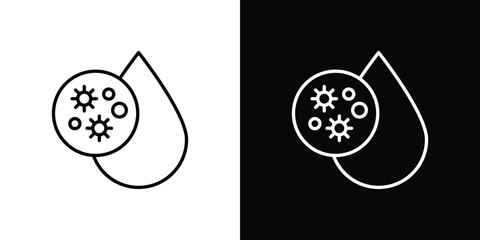 Dirty water drop icon art Illustrations. premium line icons