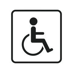 Wheelchair accessibility symbol disabled person icon accessible entrance sign vector graphic