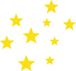 Yellow Stars Rating Icon &ndash; Flat Vector Row of Shiny Stars for Customer Review, Quality Score, UI and UX Feedback Design