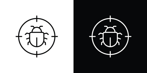 Debug icon art Illustrations. premium line icons