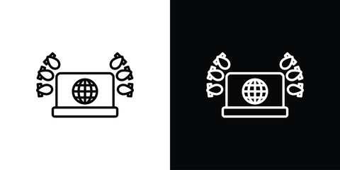 Ddos icon art Illustrations. premium line icons