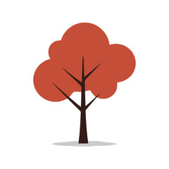 Autumn tree illustration fall foliage seasonal nature isolated graphic simple vector