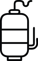 Obraz premium Hot Water Tank Icon – Minimalist Black Outline Vector of Home Appliance and Plumbing System Isolated on White Background