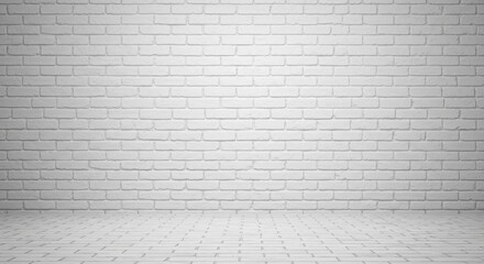 Fototapeta premium White Brick Wall Room Interior Design Background Texture
