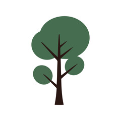 Simple green tree vector illustration nature plant organic growth icon isolated eps graphic