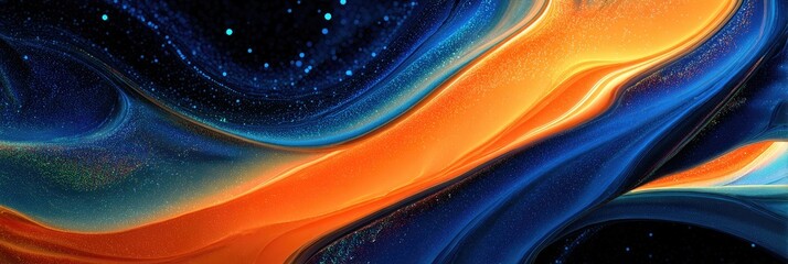 Abstract fluid art with swirling colors