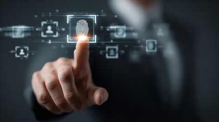 Fototapeta premium Businessman Managing Cybersecurity Threats with Email Alerts