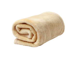 Soft rolled beige plush blanket image, Isolated, Png Transparent Background