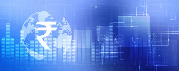 2D illustration Rupee currency sign