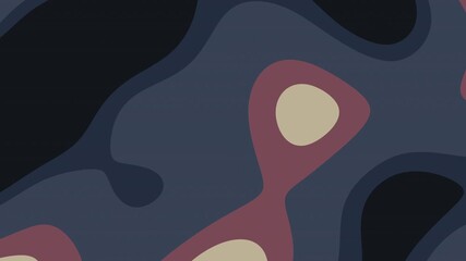 Flat abstract background with dark blue, beige, and muted red organic shapes, suitable for minimalist animation and modern graphic overlays.