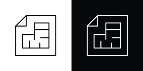 Architecture plan icon art Illustrations. premium line icons