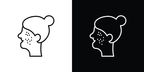 Acne icon art Illustrations. premium line icons