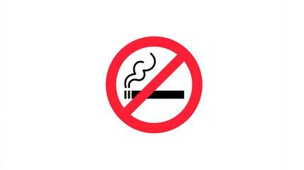No Smoking Sign With Red Circle And Slash Isolated On White Background