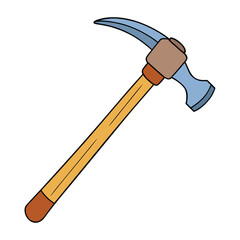 A claw hammer with a sturdy handle and a metal head, perfect for driving nails and removing them with its curved claw, ideal for carpentry and household repairs.
