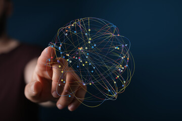 Abstract image of a digital network connection, representing global communication and data flow.