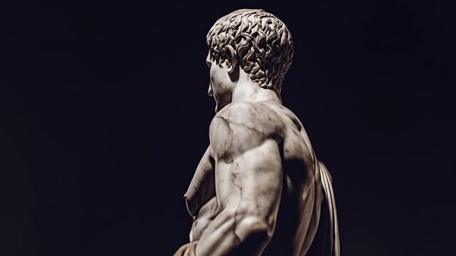 Closeup marble statue bust