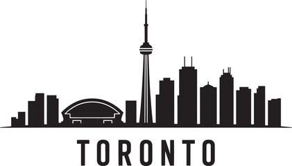 Toronto Skyline Silhouette Vector Illustration Showcasing Urban Landscape and Cityscape Design
