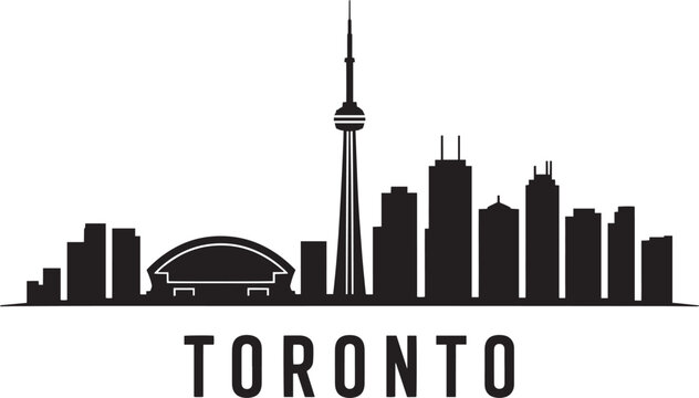 Toronto Skyline Silhouette Vector Illustration Showcasing Urban Landscape and Cityscape Design