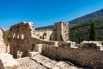 Fototapeta premium Consolidated Ruins of Santa María de Rioseco Monastery, Burgos, Castile and Leon, Spain