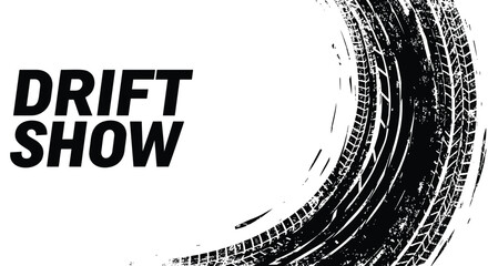 Drift tire track grunge background illustration