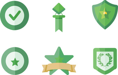 Obraz premium Green flat design graphic elements