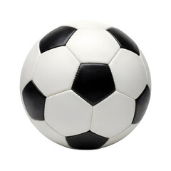 Fototapeta premium Classic black and white soccer ball, ready for action, perfect for sports, recreation, competition, and team spirit, ideal for graphic design projects.
