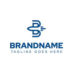 Fototapeta premium Letters BB or B Rocket Line Logo, symbolizing launch, ambition, and progress