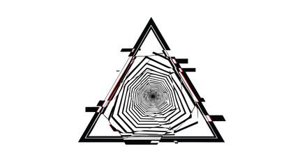 Minimalist Vector Pattern with Geometric Triangle and Spiral Design in Black White Style