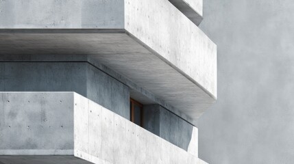Fototapeta premium Modern Concrete Architecture with Minimalist Design Elements