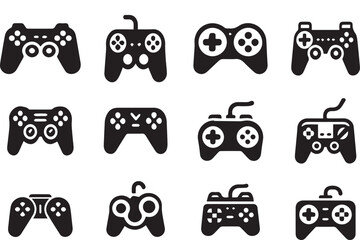 Obraz premium video game controller icons. joy stick icon set. game console icon flat symbol. vector illustration 