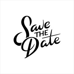 Obraz premium save the date vector ideas, calligraphy wedding invitation card font logo