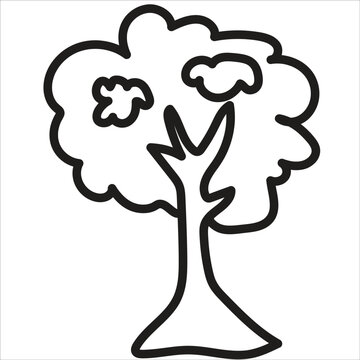 Tree icon vector black and white