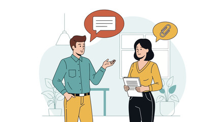 Business communication concept with colleagues discussing and sharing documentations and ideas