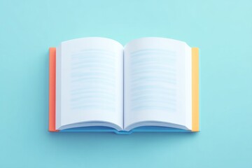 Open book lying on soft surface with colorful edges, minimalisti