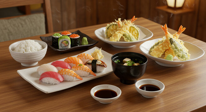 Deliciosa Refei&ccedil;&atilde;o Japonesa com Apresenta&ccedil;&atilde;o Elegante