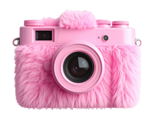 pink digital camera on white background