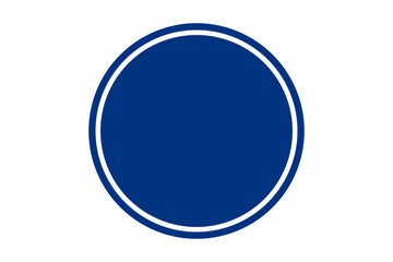 Dark blue solid circle with white double outline for badges, labels, stickers, and minimal UI design elements

