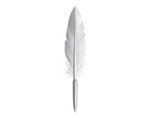 White Feather Pen 3D Illustration