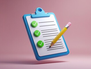 Clipboard with checklist and pencil