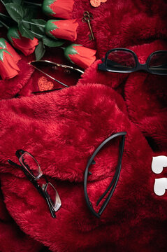 Valentine's Day Background with Red Roses and Space for Text