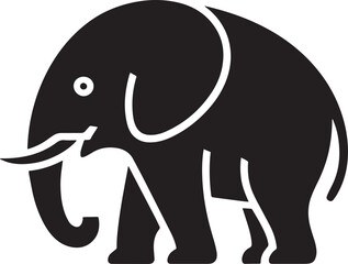 Elephant Silhouette Vector Illustration on Transparent Background for Design Assets