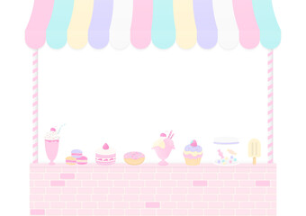 Pastel shop and sweet bakery background