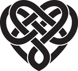Celtic Heart Knot - Vector Silhouette Symbol of Love and Eternity.