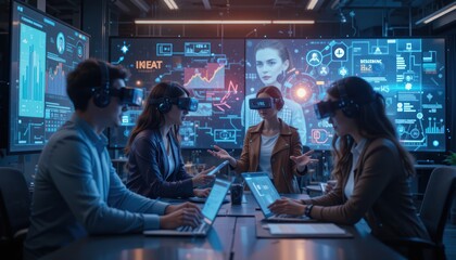 Immersive Collaboration: Business Team Exploring Virtual Reality at the Office
