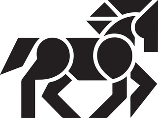 Geometric Horse Silhouette Vector Illustration for Modern Art and Abstract Design Projects