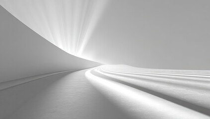Abstract architectural interior, light rays