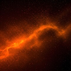 Generative AI, Abstract image of glowing flame dust and ash drifting through space