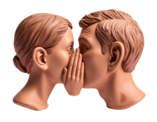 Clay Sculpture Couple Kiss
