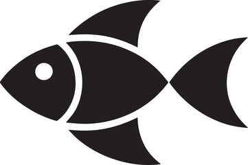 Simple Fish Silhouette Vector Graphic with Fins and Tail on a Transparent Background for Aquatic Designs