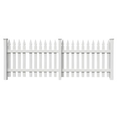 Classic white picket fence provides a sense of security and privacy, perfect for home and garden design concepts, evoking a sense of idyllic living